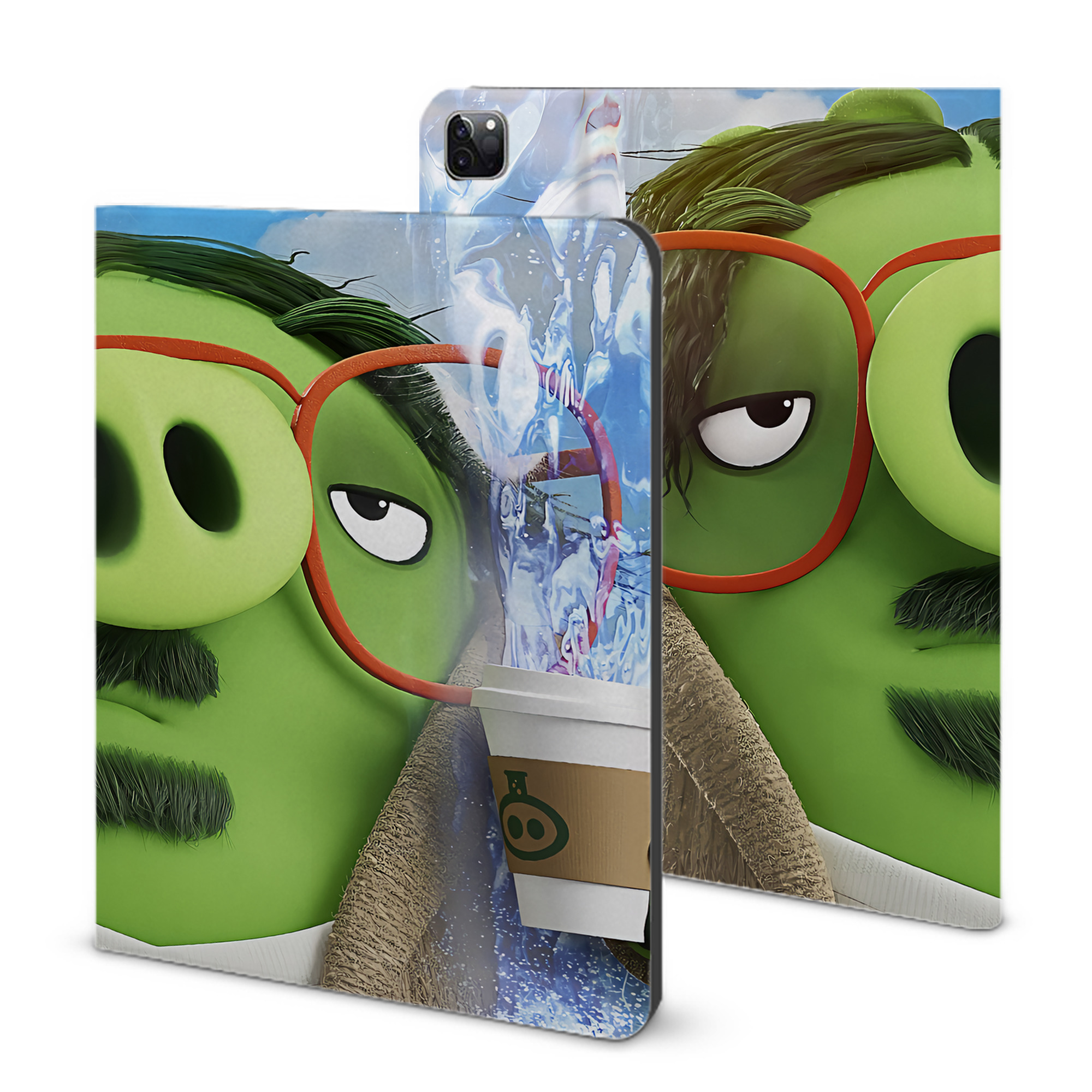 （画像用） Angry Birds アングリーバード IPad ケース ブック型 PUレザー TPU 耐衝撃 軽量 薄型 ペン収納なし 全面保護 IPad 各モデル対応